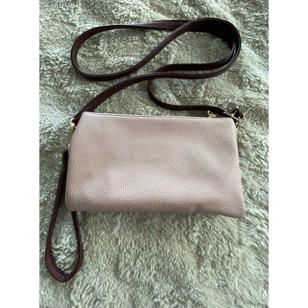 Kedzie Eclipse Convertible Wallet Crossbody Pouch Burgundy Pink Lots Of Pockets - Picture 2 of 7
